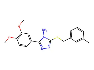 3-(3,4-dimethoxyphenyl)-5-[(3-methylbenzyl)sulfanyl]-4H-1,2,4-triazol-4-amine structure