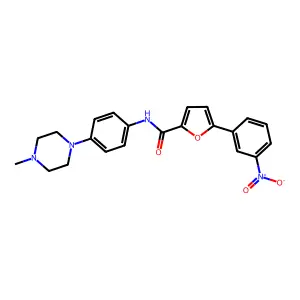 N-[4-(4-methylpiperazin-1-yl)phenyl]-5-(3-nitrophenyl)furan-2-carboxamide structure