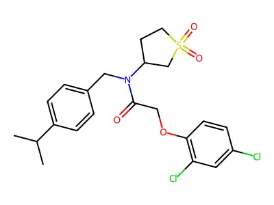 2-(2,4-dichlorophenoxy)-N-(1,1-dioxidotetrahydrothiophen-3-yl)-N-[4-(propan-2-yl)benzyl]acetamide structure