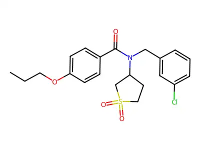 N-(3-chlorobenzyl)-N-(1,1-dioxidotetrahydrothiophen-3-yl)-4-propoxybenzamide structure