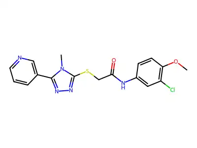 N-(3-chloro-4-methoxyphenyl)-2-{[4-methyl-5-(pyridin-3-yl)-4H-1,2,4-triazol-3-yl]sulfanyl}acetamide structure