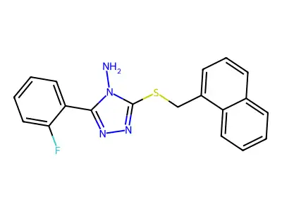 3-(2-Fluorophenyl)-5-(naphthylmethylthio)-1,2,4-triazole-4-ylamine structure