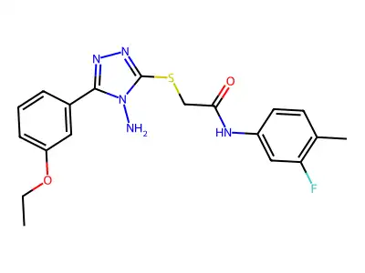2-[4-amino-5-(3-ethoxyphenyl)(1,2,4-triazol-3-ylthio)]-N-(3-fluoro-4-methylphe nyl)acetamide structure