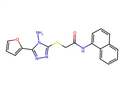 2-(4-amino-5-(2-furyl)(1,2,4-triazol-3-ylthio))-N-naphthylacetamide structure