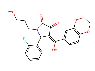4-(2,3-dihydro-1,4-benzodioxine-6-carbonyl)-5-(2-fluorophenyl)-3-hydroxy-1-(3-methoxypropyl)-2,5-dihydro-1H-pyrrol-2-one structure