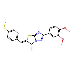 (5Z)-2-(3,4-dimethoxyphenyl)-5-[4-(methylsulfanyl)benzylidene][1,3]thiazolo[3,2-b][1,2,4]triazol-6(5H)-one structure