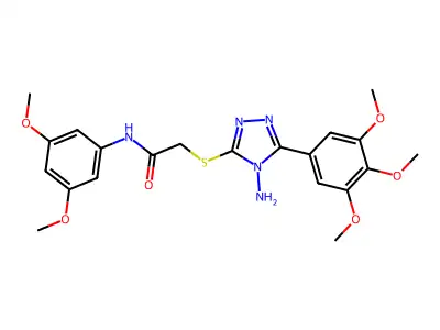 2-{[4-amino-5-(3,4,5-trimethoxyphenyl)-4H-1,2,4-triazol-3-yl]sulfanyl}-N-(3,5-dimethoxyphenyl)acetamide structure