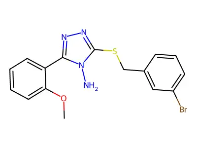 5-[(3-Bromophenyl)methylthio]-3-(2-methoxyphenyl)-1,2,4-triazole-4-ylamine structure