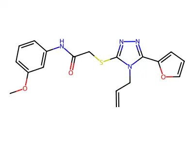 2-((4-Allyl-5-(2-furyl)-4H-1,2,4-triazol-3-YL)thio)-N-(3-methoxyphenyl)acetamide structure