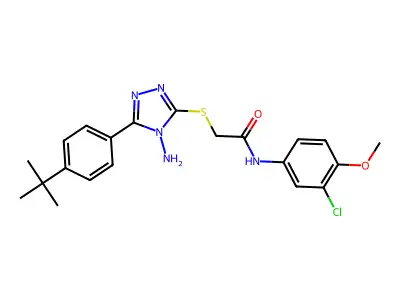 2-{[4-amino-5-(4-tert-butylphenyl)-4H-1,2,4-triazol-3-yl]sulfanyl}-N-(3-chloro-4-methoxyphenyl)acetamide structure