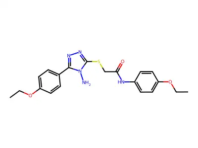 2-[4-amino-5-(4-ethoxyphenyl)(1,2,4-triazol-3-ylthio)]-N-(4-ethoxyphenyl)aceta mide structure