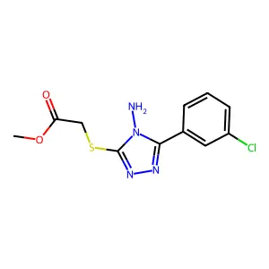 Methyl 2-[4-amino-5-(3-chlorophenyl)-1,2,4-triazol-3-ylthio]acetate structure