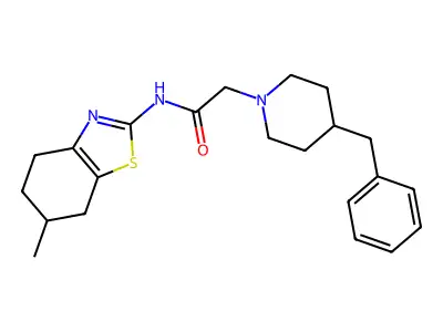 2-(4-benzylpiperidin-1-yl)-N-(6-methyl-4,5,6,7-tetrahydro-1,3-benzothiazol-2-yl)acetamide structure