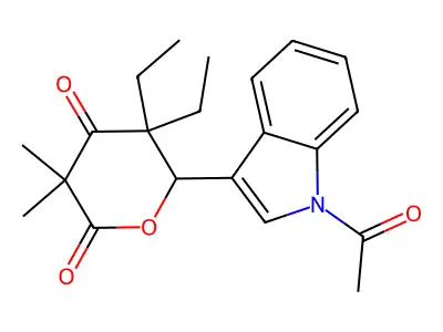 6-(1-Acetylindol-3-yl)-5,5-diethyl-3,3-dimethyloxane-2,4-dione structure