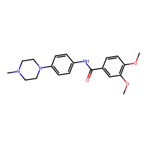 3,4-dimethoxy-N-[4-(4-methyl-1-piperazinyl)phenyl]benzamide structure
