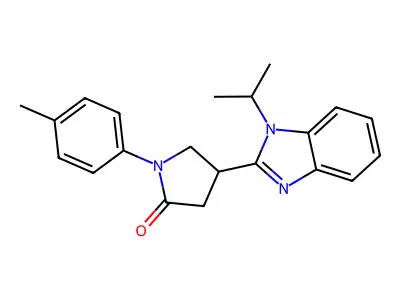 4-(1-isopropyl-1H-benzo[d]imidazol-2-yl)-1-(p-tolyl)pyrrolidin-2-one structure