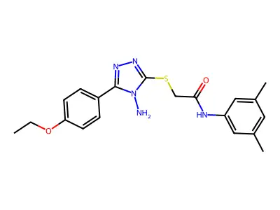 2-[4-amino-5-(4-ethoxyphenyl)(1,2,4-triazol-3-ylthio)]-N-(3,5-dimethylphenyl)a cetamide structure
