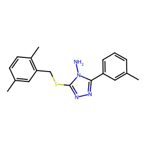 3-[(2,5-Dimethylphenyl)methylthio]-5-(3-methylphenyl)-1,2,4-triazole-4-ylamine structure