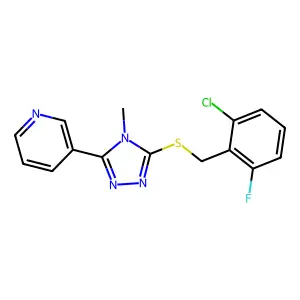 3-(5-{[(2-chloro-6-fluorophenyl)methyl]sulfanyl}-4-methyl-4H-1,2,4-triazol-3-yl)pyridine structure