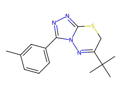 6-tert-butyl-3-(3-methylphenyl)-7H-[1,2,4]triazolo[3,4-b][1,3,4]thiadiazine structure