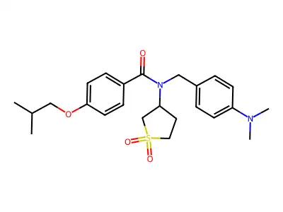 N-[4-(dimethylamino)benzyl]-N-(1,1-dioxidotetrahydro-3-thienyl)-4-isobutoxybenzamide structure