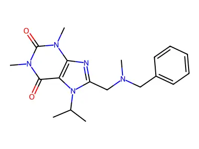 8-[[Benzyl(methyl)amino]methyl]-1,3-dimethyl-7-propan-2-ylpurine-2,6-dione structure