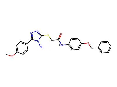 2-[4-amino-5-(4-methoxyphenyl)(1,2,4-triazol-3-ylthio)]-N-[4-(phenylmethoxy)ph enyl]acetamide structure