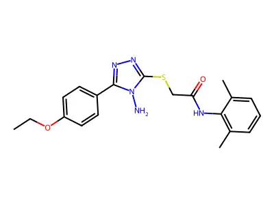 2-[4-amino-5-(4-ethoxyphenyl)(1,2,4-triazol-3-ylthio)]-N-(2,6-dimethylphenyl)a cetamide structure