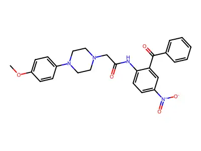 2-[4-(4-methoxyphenyl)piperazin-1-yl]-N-[4-nitro-2-(phenylcarbonyl)phenyl]acetamide structure