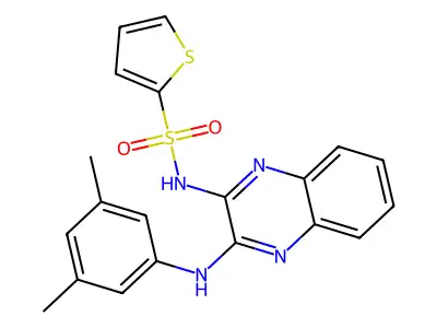 N-(3-((3,5-dimethylphenyl)amino)quinoxalin-2-yl)thiophene-2-sulfonamide structure