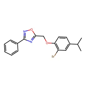 5-[(2-Bromo-4-propan-2-ylphenoxy)methyl]-3-phenyl-1,2,4-oxadiazole structure