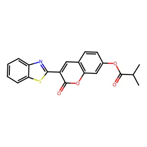 3-(1,3-benzothiazol-2-yl)-2-oxo-2H-chromen-7-yl 2-methylpropanoate structure