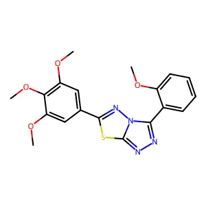 3-(2-methoxyphenyl)-6-(3,4,5-trimethoxyphenyl)[1,2,4]triazolo[3,4-b][1,3,4]thiadiazole structure
