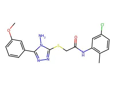 2-[4-amino-5-(3-methoxyphenyl)(1,2,4-triazol-3-ylthio)]-N-(5-chloro-2-methylph enyl)acetamide structure