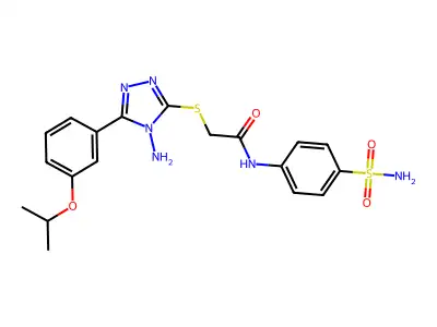 2-{4-amino-5-[3-(methylethoxy)phenyl](1,2,4-triazol-3-ylthio)}-N-(4-sulfamoylp henyl)acetamide structure