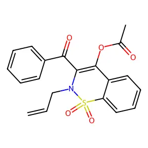 2-allyl-3-benzoyl-1,1-dioxido-2H-1,2-benzothiazin-4-yl acetate structure