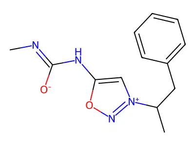 Sydnone imine, N-((methylamino)carbonyl)-3-(1-methyl-2-phenylethyl)- structure