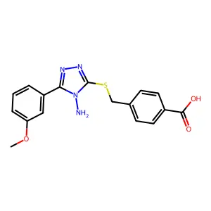 4-{[4-Amino-5-(3-methoxyphenyl)-1,2,4-triazol-3-ylthio]methyl}benzoic acid structure