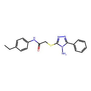 2-((4-amino-5-phenyl-4H-1,2,4-triazol-3-yl)thio)-N-(4-ethylphenyl)acetamide structure