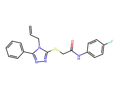 N-(4-fluorophenyl)-2-{[5-phenyl-4-(prop-2-en-1-yl)-4H-1,2,4-triazol-3-yl]sulfanyl}acetamide structure