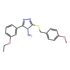 5-(3-Ethoxyphenyl)-3-[(4-methoxyphenyl)methylthio]-1,2,4-triazole-4-ylamine structure