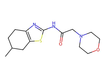 N-(6-methyl-4,5,6,7-tetrahydro-1,3-benzothiazol-2-yl)-2-morpholin-4-ylacetamide structure