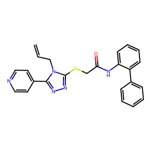 N-(biphenyl-2-yl)-2-{[4-(prop-2-en-1-yl)-5-(pyridin-4-yl)-4H-1,2,4-triazol-3-yl]sulfanyl}acetamide structure