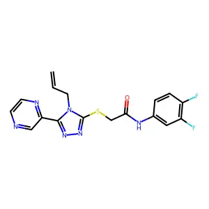 N-(3,4-difluorophenyl)-2-{[4-(prop-2-en-1-yl)-5-(pyrazin-2-yl)-4H-1,2,4-triazol-3-yl]sulfanyl}acetamide structure