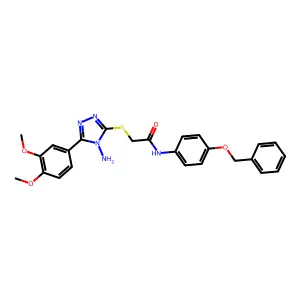 2-{[4-amino-5-(3,4-dimethoxyphenyl)-4H-1,2,4-triazol-3-yl]sulfanyl}-N-[4-(benzyloxy)phenyl]acetamide structure