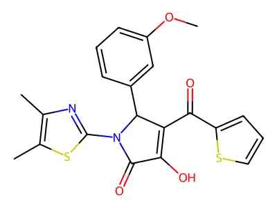 1-(4,5-dimethylthiazol-2-yl)-3-hydroxy-5-(3-methoxyphenyl)-4-(thiophene-2-carbonyl)-1H-pyrrol-2(5H)-one structure