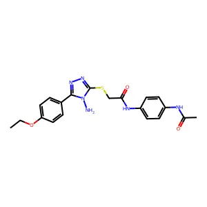 N-[4-(acetylamino)phenyl]-2-{[4-amino-5-(4-ethoxyphenyl)-4H-1,2,4-triazol-3-yl]sulfanyl}acetamide structure