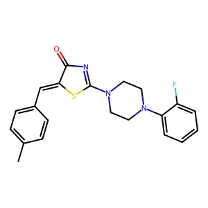 (5Z)-2-[4-(2-fluorophenyl)piperazin-1-yl]-5-(4-methylbenzylidene)-1,3-thiazol-4(5H)-one structure
