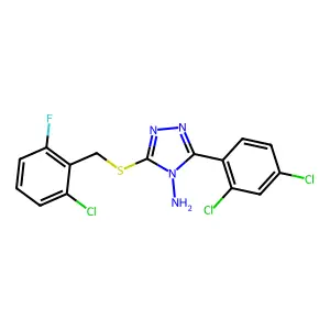 3-[(2-chloro-6-fluorobenzyl)sulfanyl]-5-(2,4-dichlorophenyl)-4H-1,2,4-triazol-4-amine structure