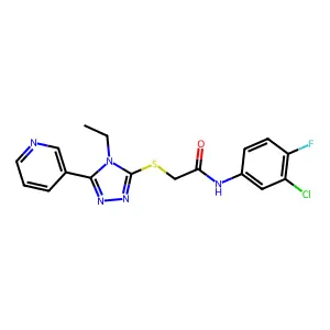 C17H15ClFN5OS structure